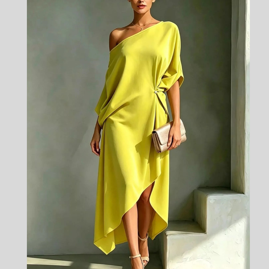 Full Size Asymmetrical One-Shoulder Drape Dress Plus Size