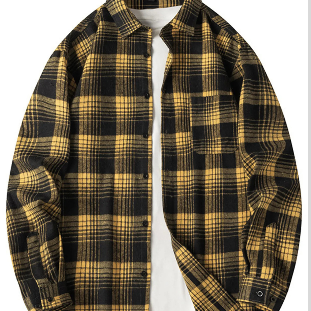 Men's Relaxed Fit Plaid Shirt Plus Size