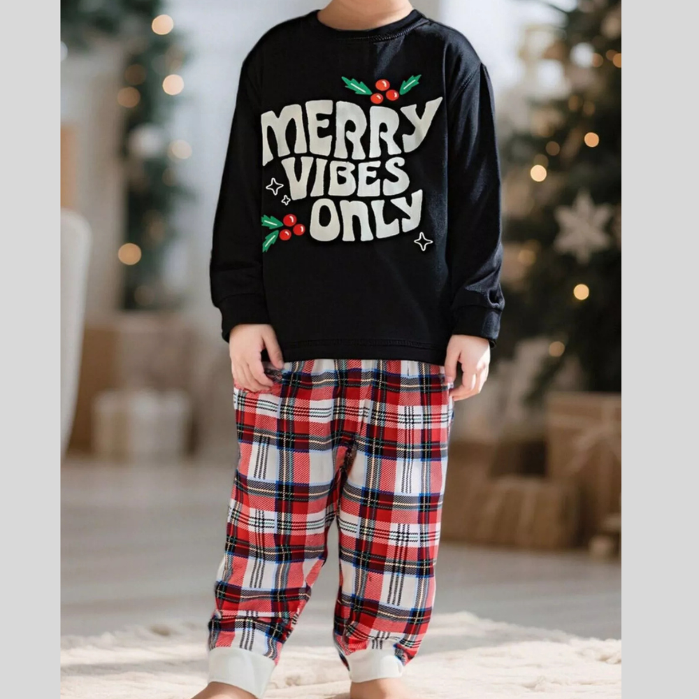 Children's Merry Vibes Only Christmas Pajama Set