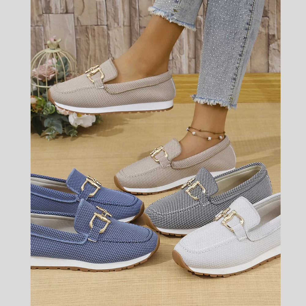 Mesh Round Toe Slip-Ons