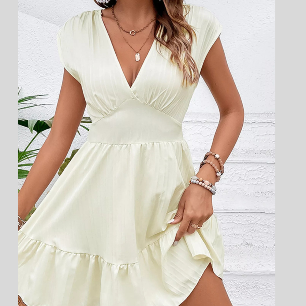 Tiered Cap Sleeve Mini Dress
