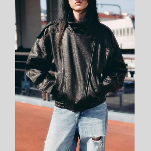 Zip-Up Faux Leather Moto Jacket