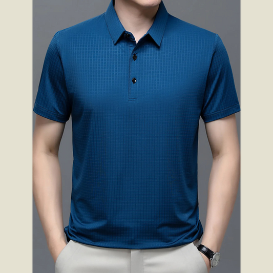 Men's Plus Size Textured Short Sleeve Polo