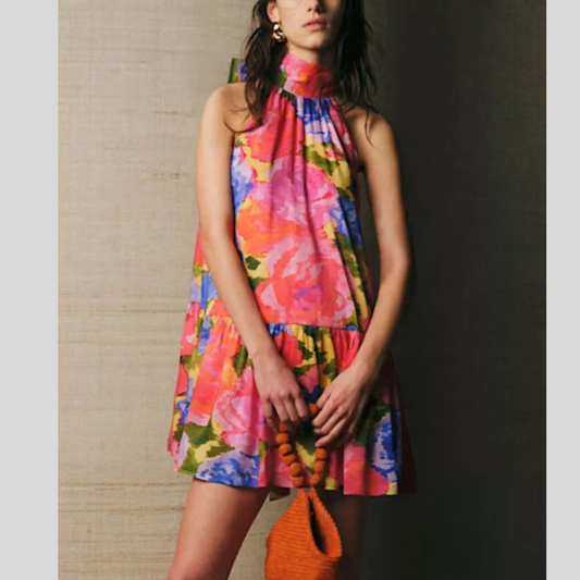 Full Size Floral Print Sleeveless Mini Dress Plus Size