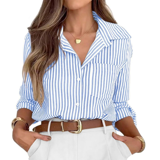 Striped Button-Down Long Sleeve Shirt