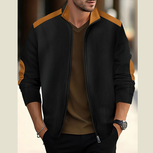 Men’s Extended Size Full Zip Casual Top - Plus Size