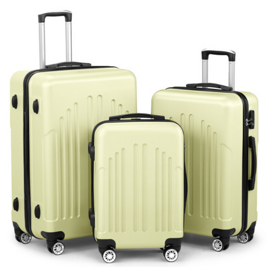 Curved Vertical Pattern Three In One ABS&PC Luggage- FREE USA SHIPPING