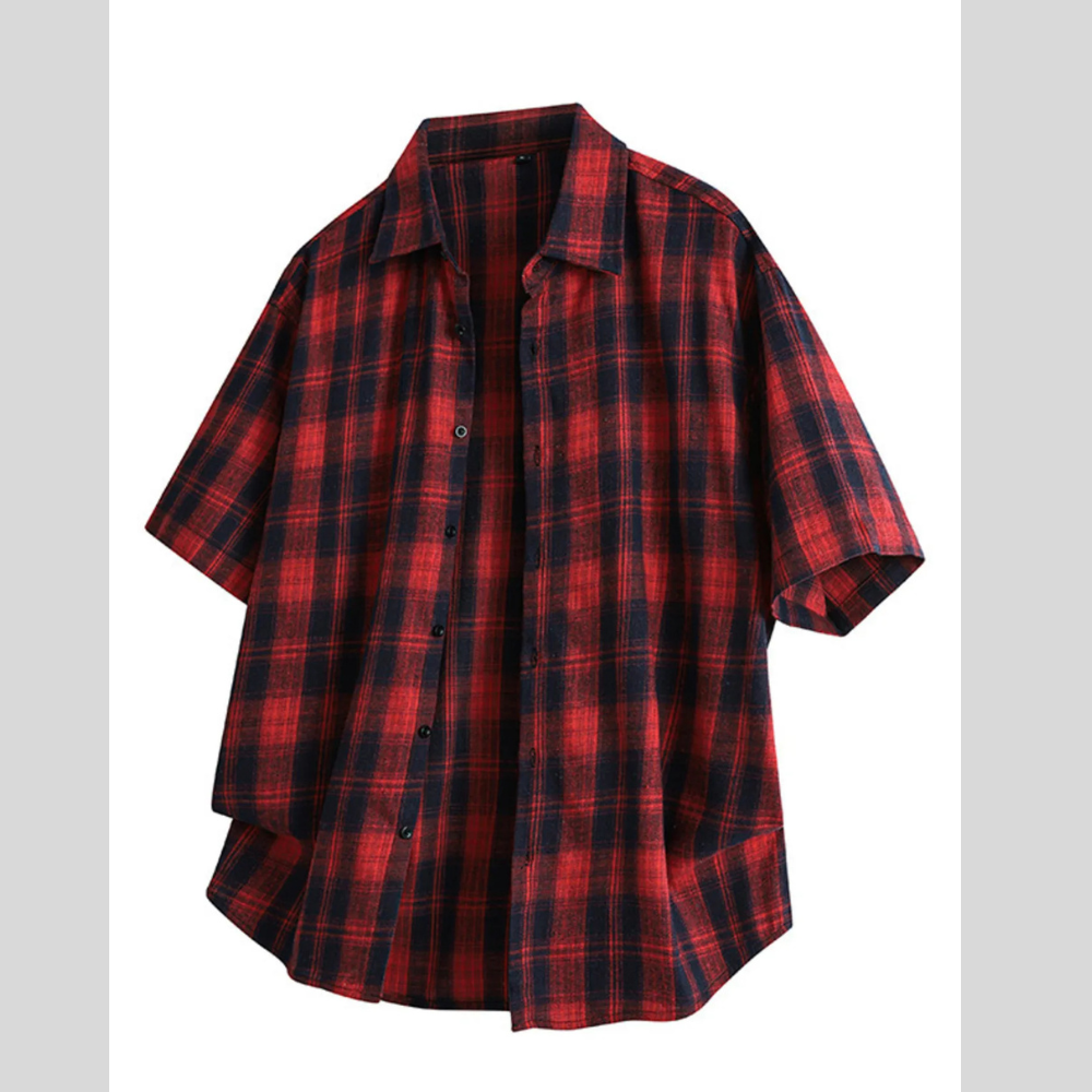 Men's Plus Size Plaid Button Up Casual Shirt