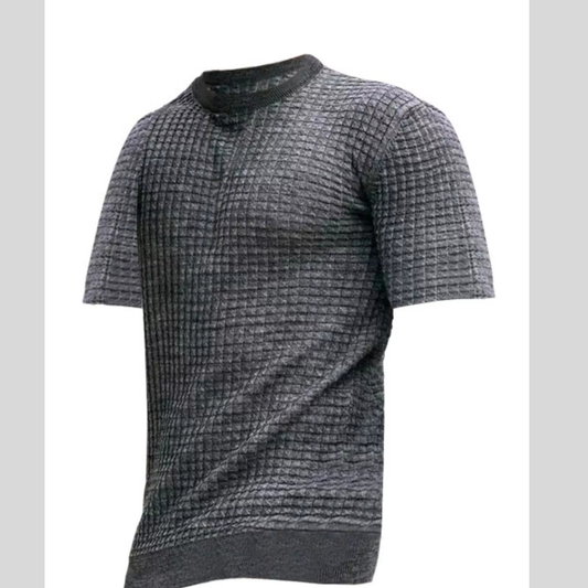 Men's Full Size Textured Round Neck Short Sleeve T-Shirt Plus Size