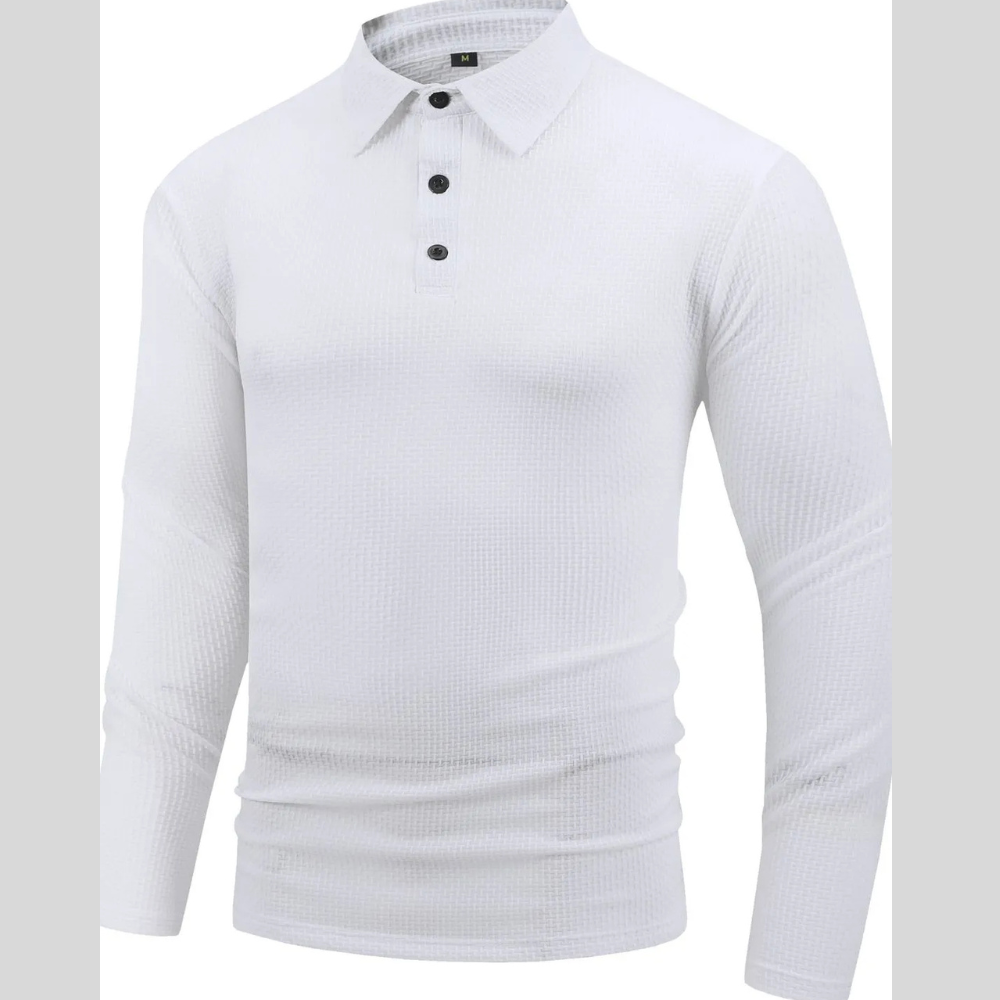 Men’s Plus Size Button Neck Long Sleeve Henley Top