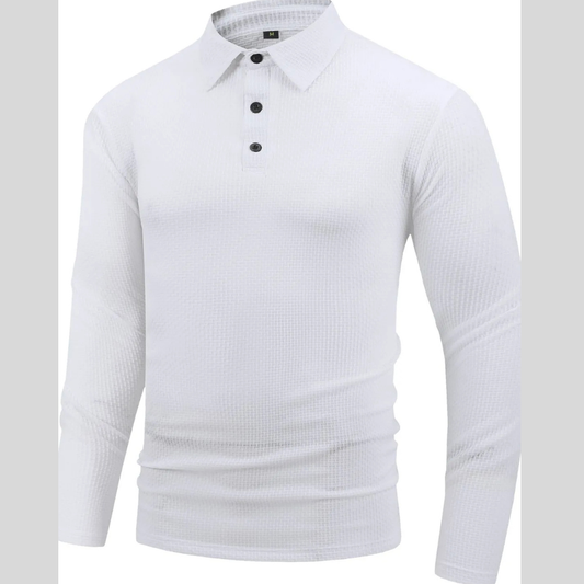 Men’s Plus Size Button Neck Long Sleeve Henley Top