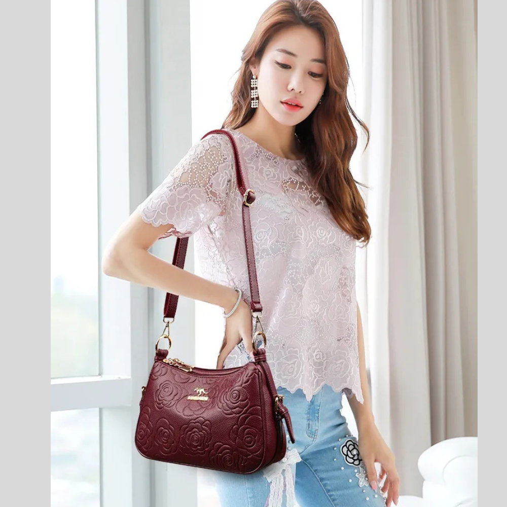 Soft Leather Textured Ethnic Style Simple Versatile Large Capacity Shoulder Messenger Bag