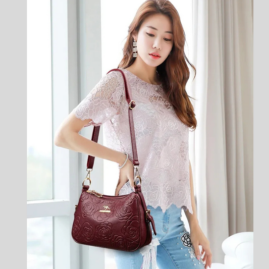 Soft Leather Textured Ethnic Style Simple Versatile Large Capacity Shoulder Messenger Bag