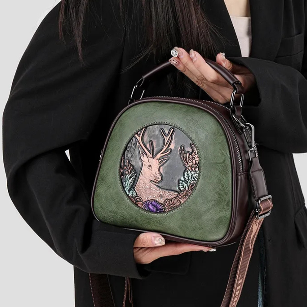 Retro Embossing Large Capacity Women's Handbag All-matching