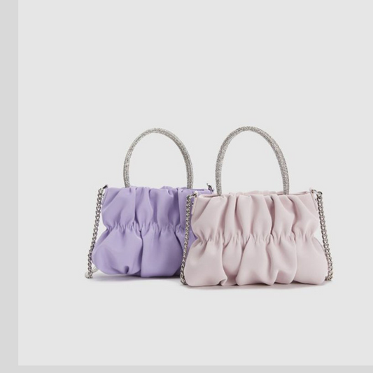 New Women's Ladies Party Pleated Cloud Chain Messenger Bag