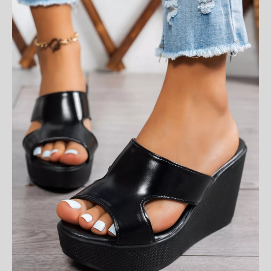 Comfortable Open Toe Wedge Shoes