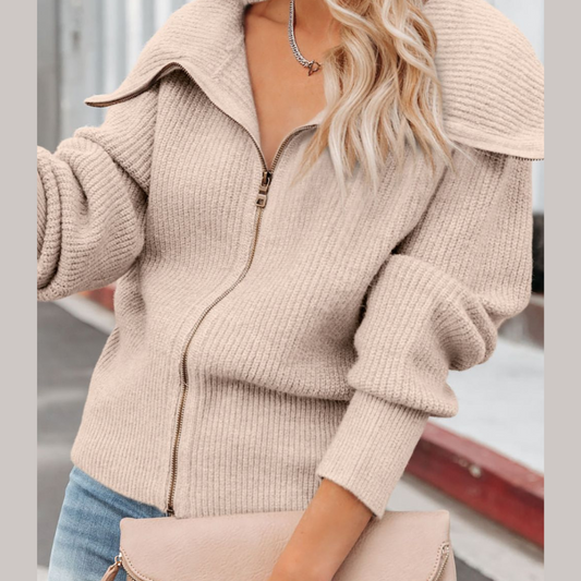 Zip Up Long Sleeve Cardigan