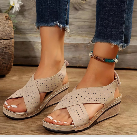 Women's Open Toe Wedge Heel Sandals
