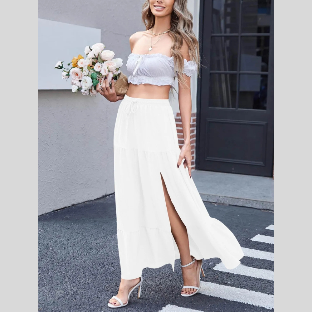 Full Size Slit Maxi Skirt Plus Size