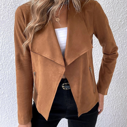 Collared Neck Long Sleeve Jacket