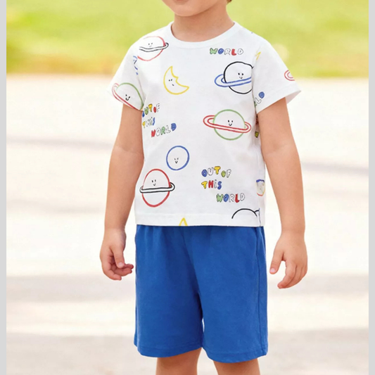 Children's Printed Tee & Shorts Set