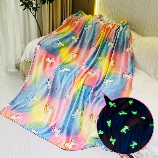 Glow In The Dark Throw Blanket, Blanket For kids, Luminous Kids Blanket, Soft Blankets, Birthday, Christmas ,Thanksgiving Gifts