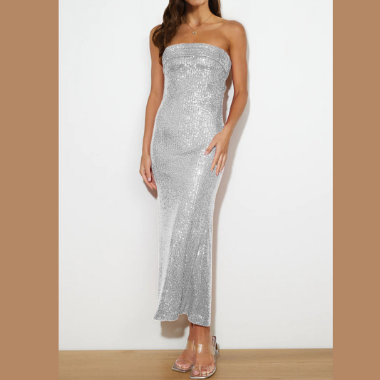 Sequin Cutout Tube Dress