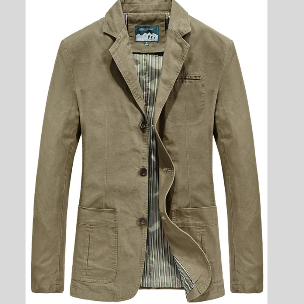 Men's Plus Size Lapel Collar Button Up Blazer