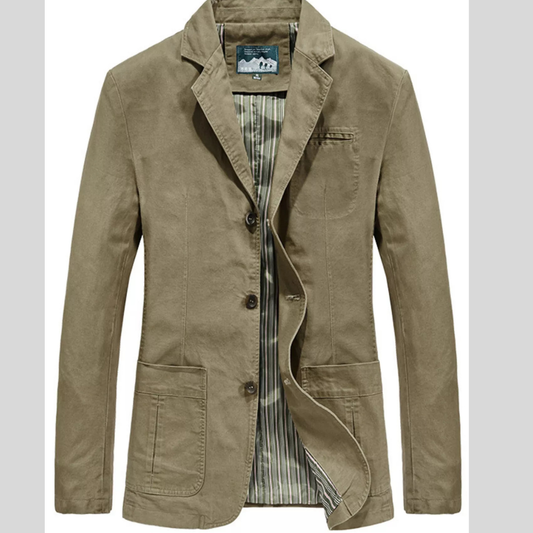 Men's Plus Size Lapel Collar Button Up Blazer