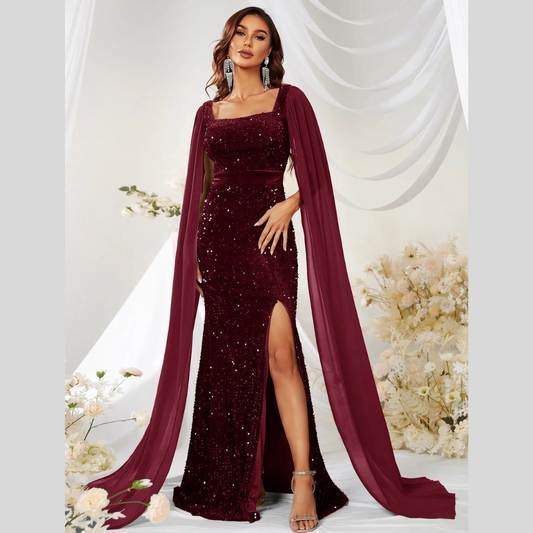 Dress Skirt Sequin Mesh Split Fishtail Dress