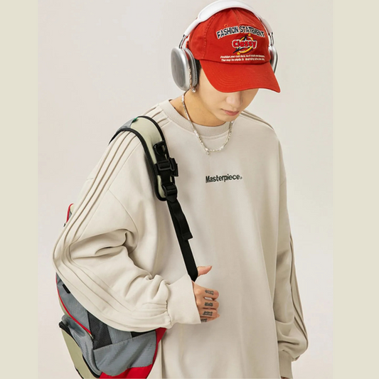 Men's Letter Round Neck Long Sleeve Sweatshirt