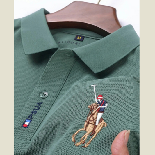 Men's Plus Size Short Sleeve Embroidered Polo