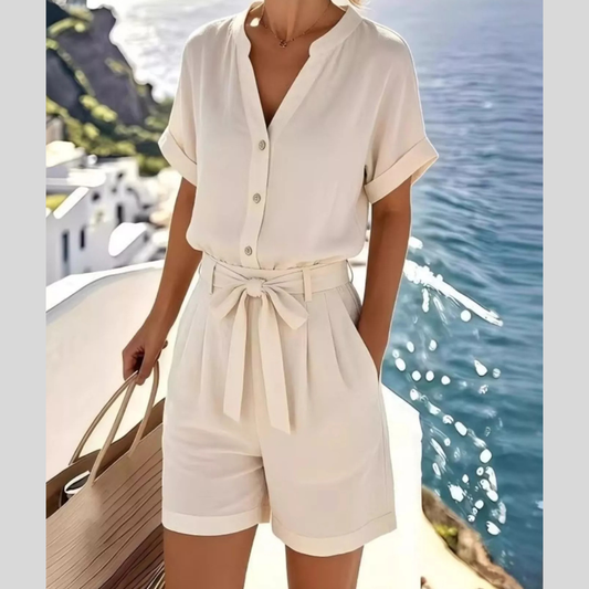 Button Down Shirt and Shorts Set