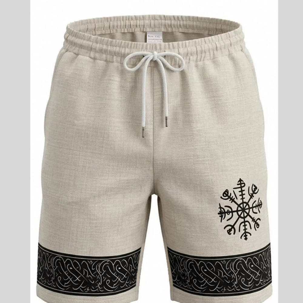 Men's Full Size Linen Blend Drawstring Shorts Plus Size