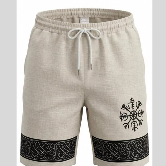 Men's Full Size Linen Blend Drawstring Shorts Plus Size
