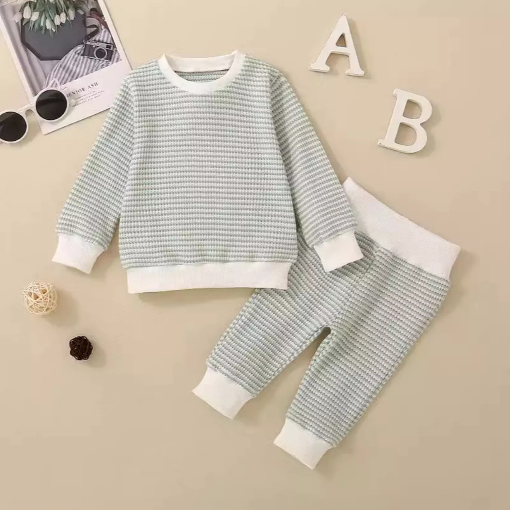 Children's Striped Long Sleeve Top and Pants Set