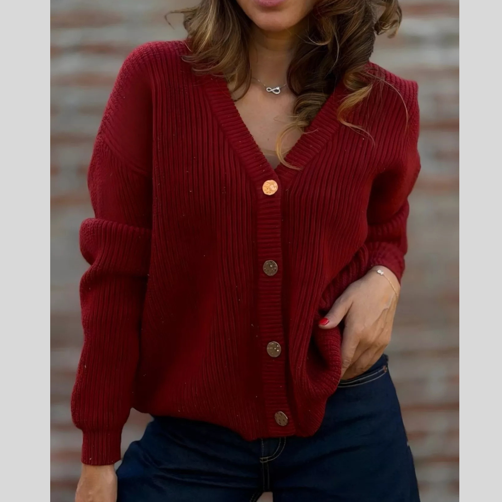 Full Size V-Neck Button-Up Cardigan Plus Size