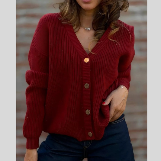 Full Size V-Neck Button-Up Cardigan Plus Size
