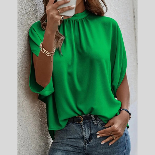 Tie Back Slit Half Sleeve Blouse