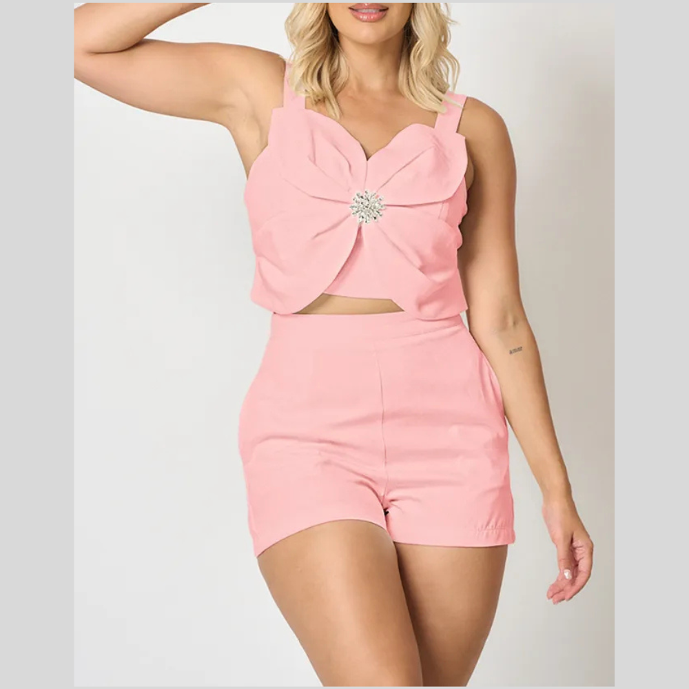 Fashion Casual Vest Shorts Set Women's Clothing