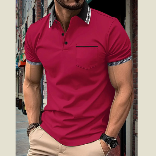 Men’s Big Size Short Sleeve Polo Shirt with Collar