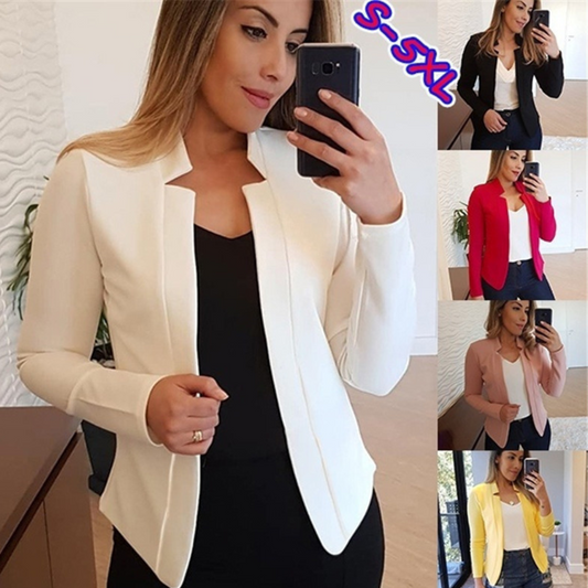 Solid color casual professional blazer