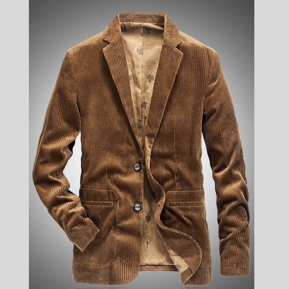 Men's Corduroy Button Up Casual Blazer