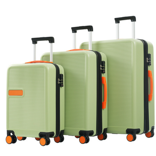 Hard Shell Luggage Set Of 3 Pieces, Contrasting Color Luggage With Swivel Wheels And TSA Lock, 20 Inches 24 Inches 28 Inches In Stock- FREE USA SHIPPING