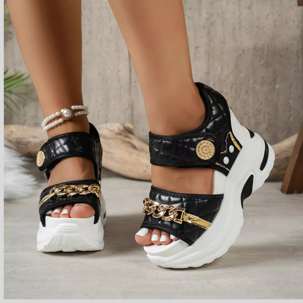 Women's Open Toe Platform Slide Sandals