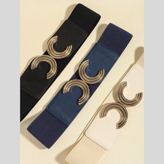 Double C Buckle Elastic Belt
