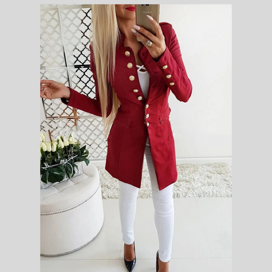 Women's Long-sleeved Breasted Slim Fit Small Business Suit Coat