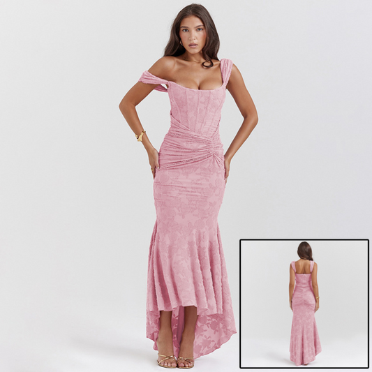 Mozision Off-shoulder Backless Sexy Evening Dress For Women  Sleeveless Strapless Ruched Bodycon Club Party Dress