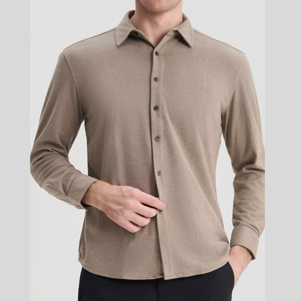 Men's Plus Size Casual Long Sleeve Button-Down Shirt