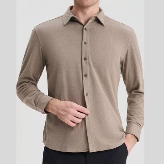 Men's Plus Size Casual Long Sleeve Button-Down Shirt